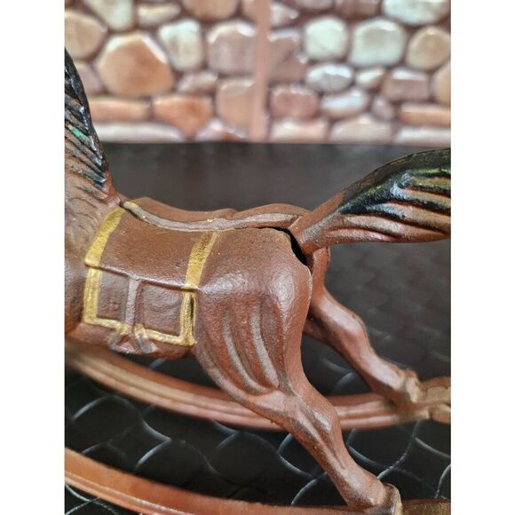 Collectible Vintage Cast Iron Rocking Horse Doorstop - Picture 6 of 10